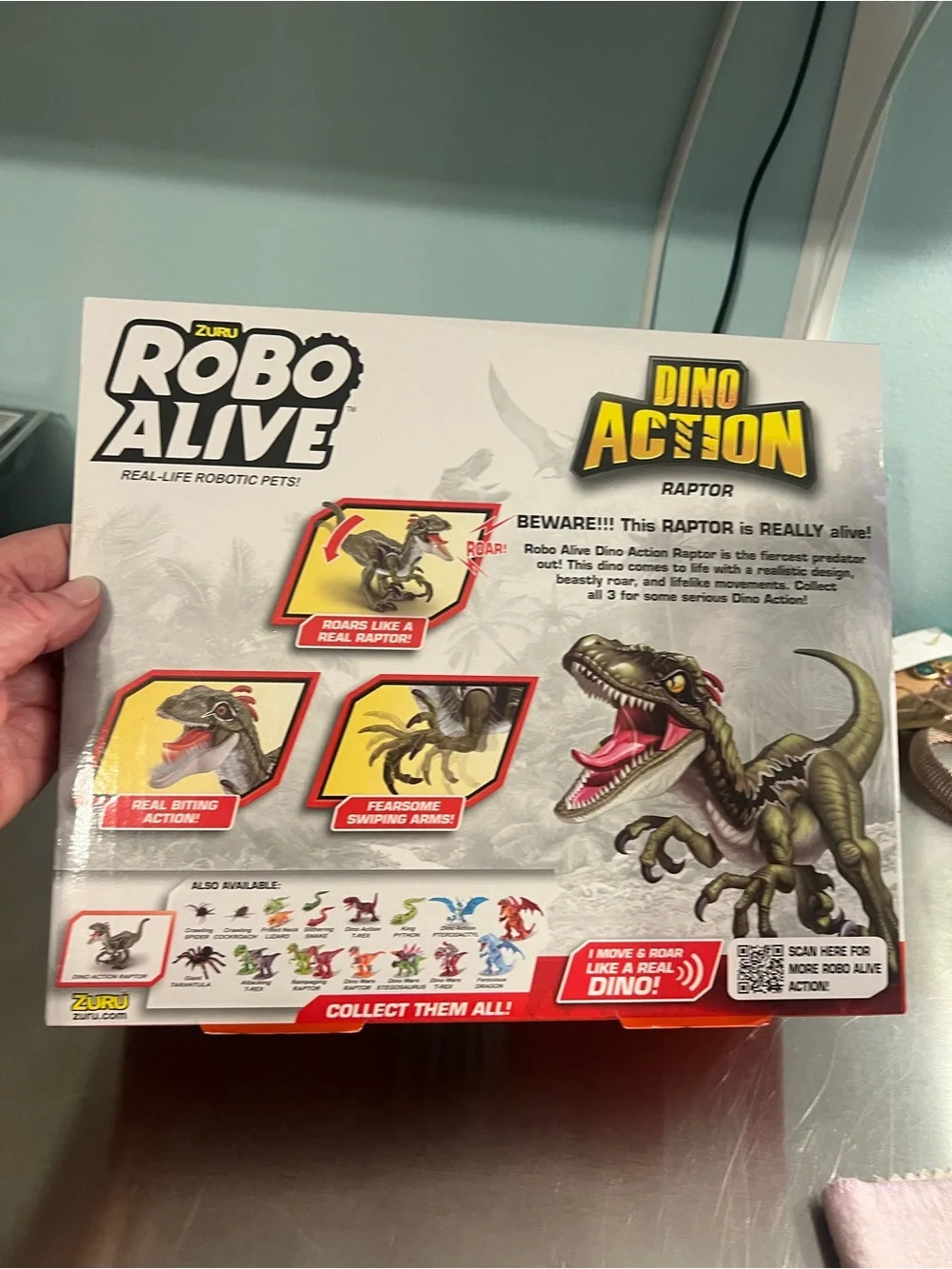 New In Box  ZURU Robo Alive Green Raptor Dino Action Robotic Pet